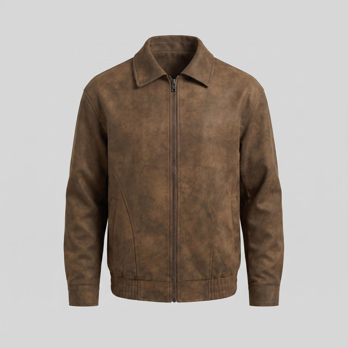Herren Kunstlederjacke mit Hemdkragen | Wulf_11