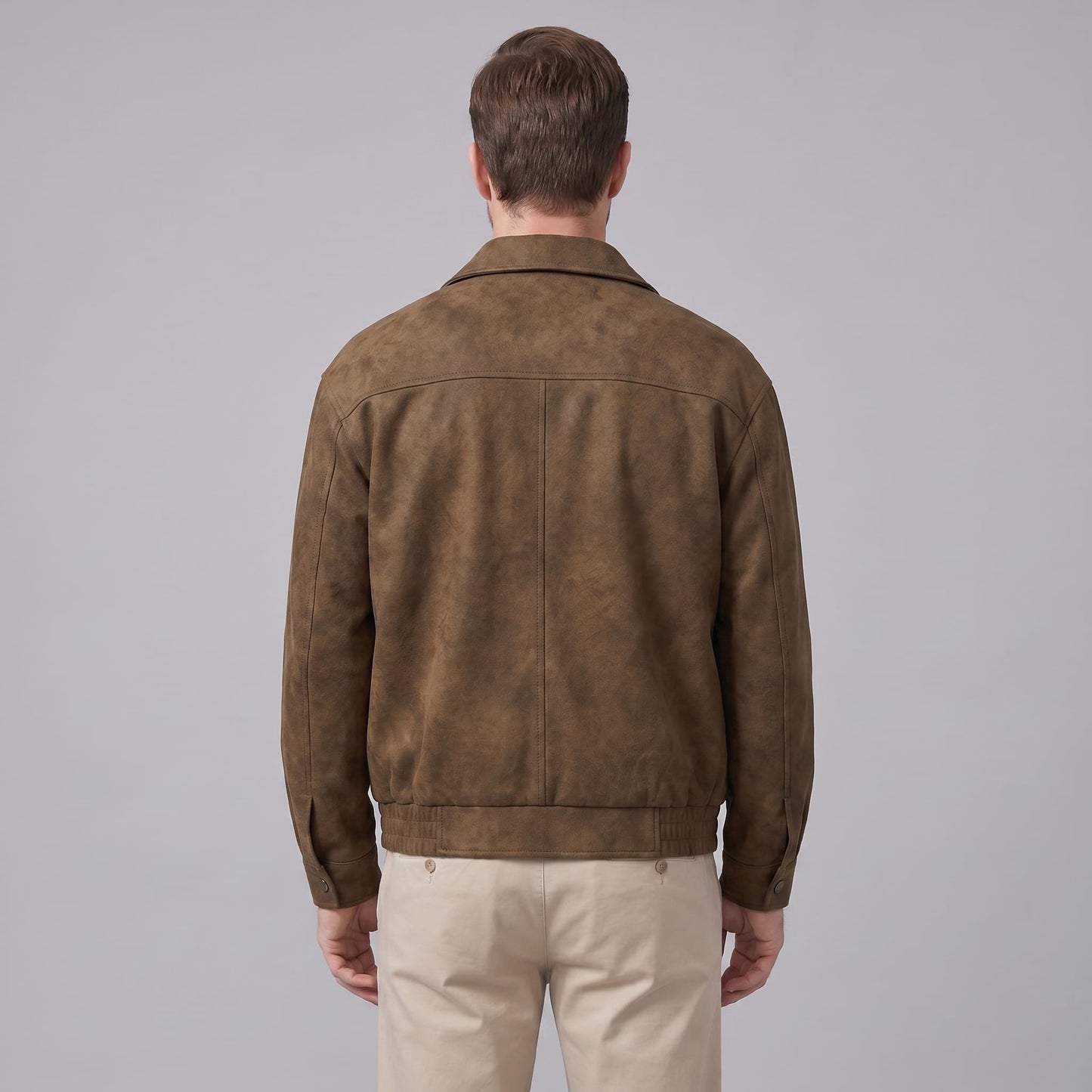Herren Kunstlederjacke mit Hemdkragen | Wulf_14