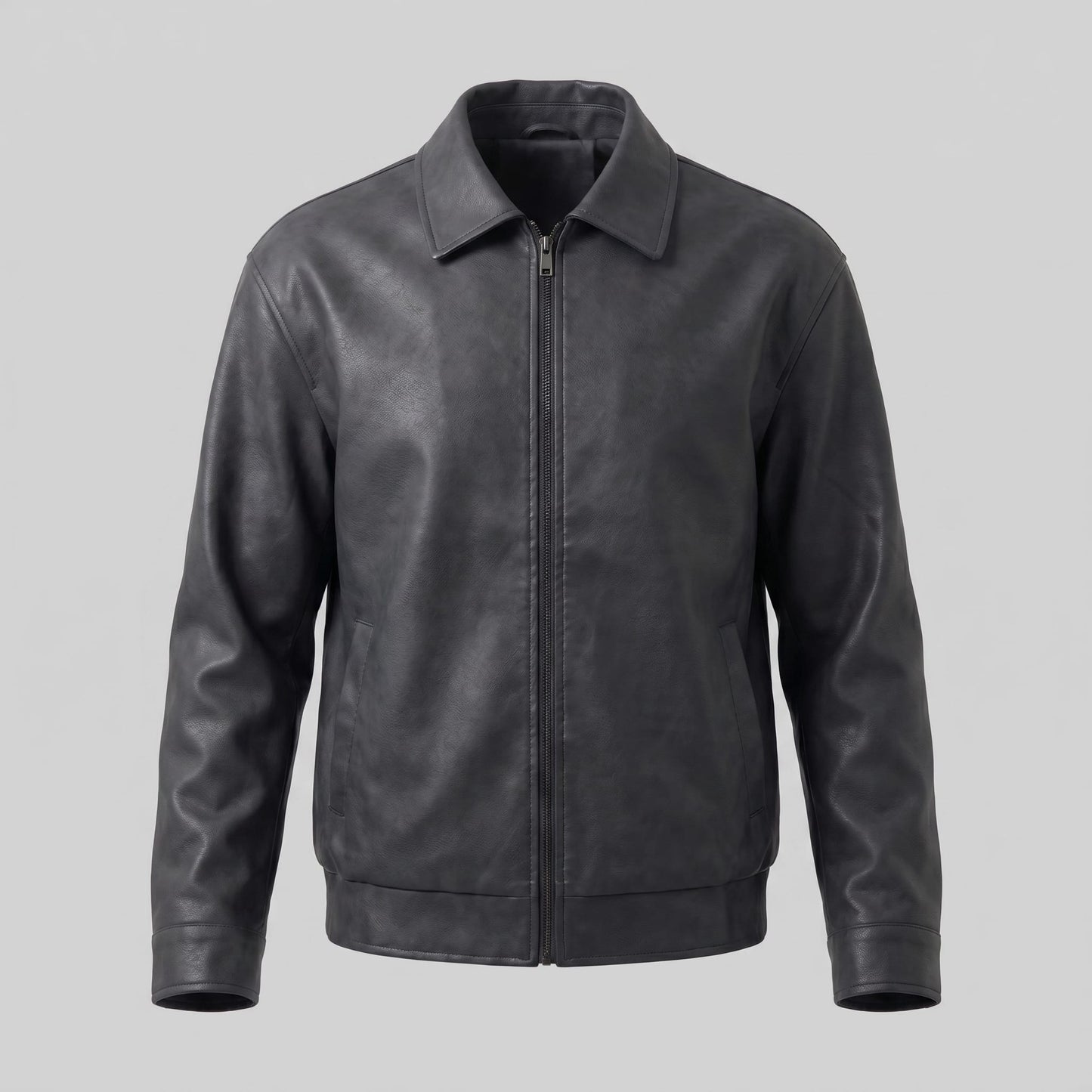 Herren Kunstlederjacke mit Hemdkragen | Wulf_2
