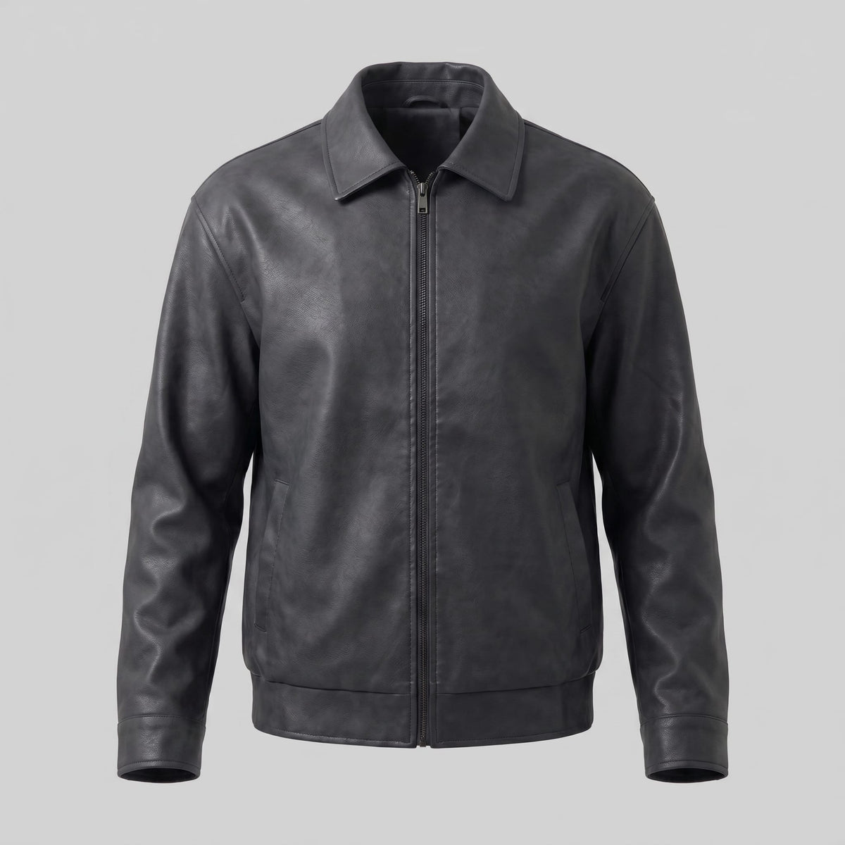 Herren Kunstlederjacke mit Hemdkragen | Wulf