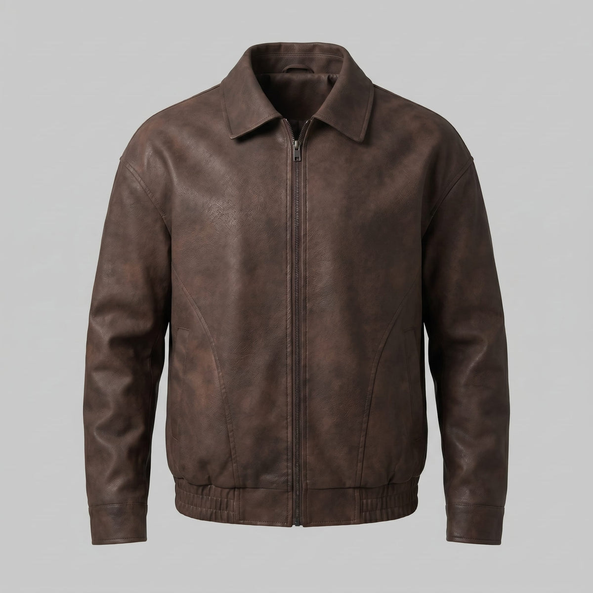 Herren Kunstlederjacke mit Hemdkragen | Wulf_6