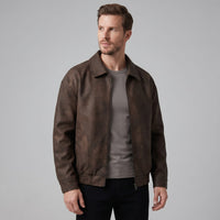 Herren Kunstlederjacke mit Hemdkragen | Wulf