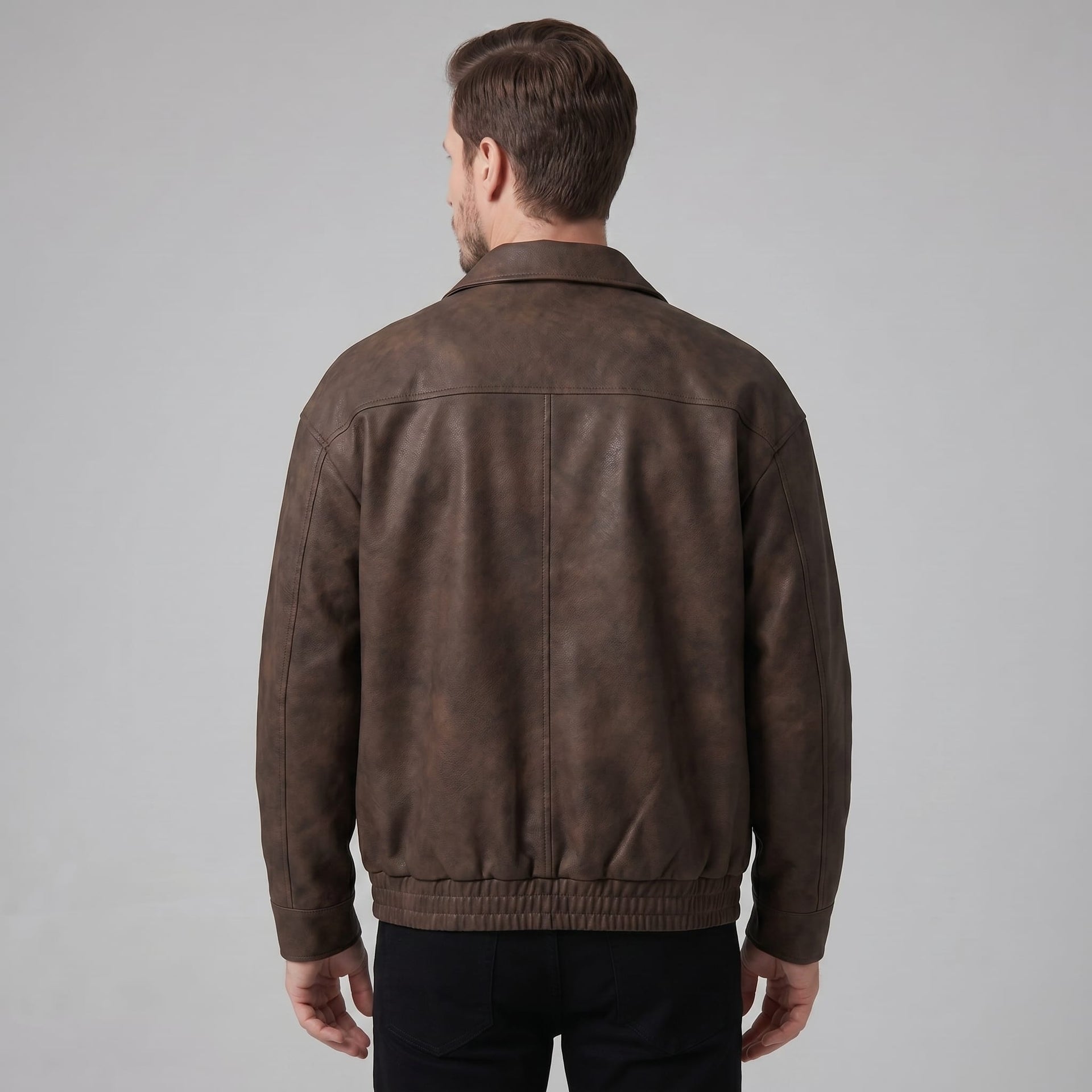 Herren Kunstlederjacke mit Hemdkragen | Wulf
