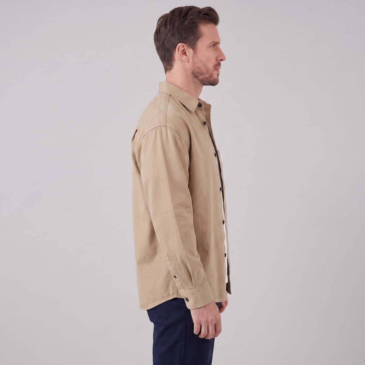 Herren Hemdjacke Oversize mit Brusttasche | Frank