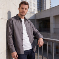Herren Hemdjacke Oversize mit Brusttasche | Frank