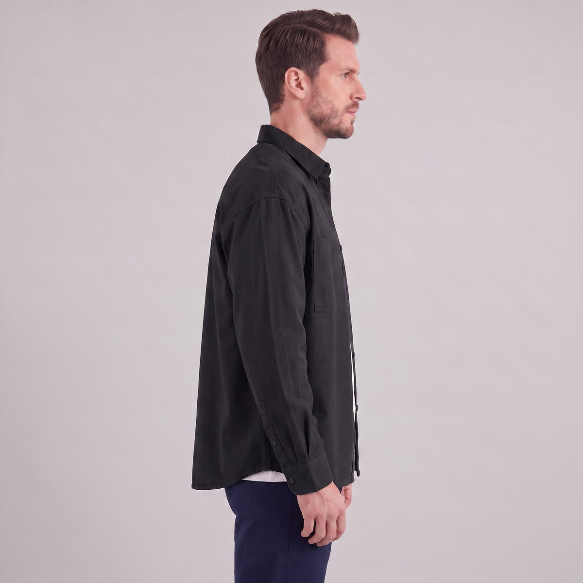 Herren Hemdjacke Oversize mit Brusttasche | Frank_34