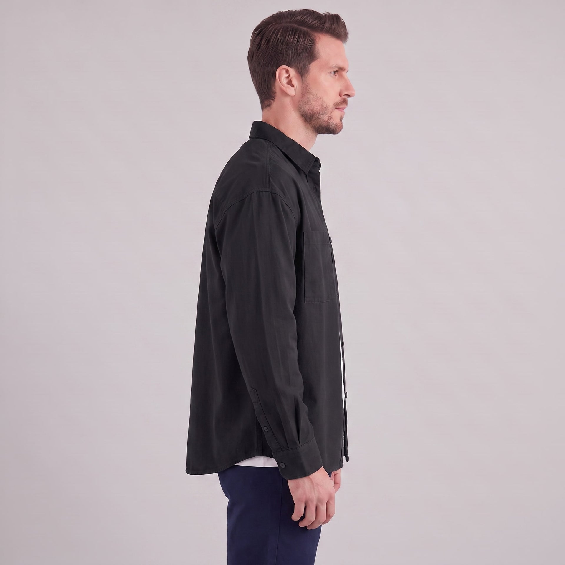 Herren Hemdjacke Oversize mit Brusttasche | Frank
