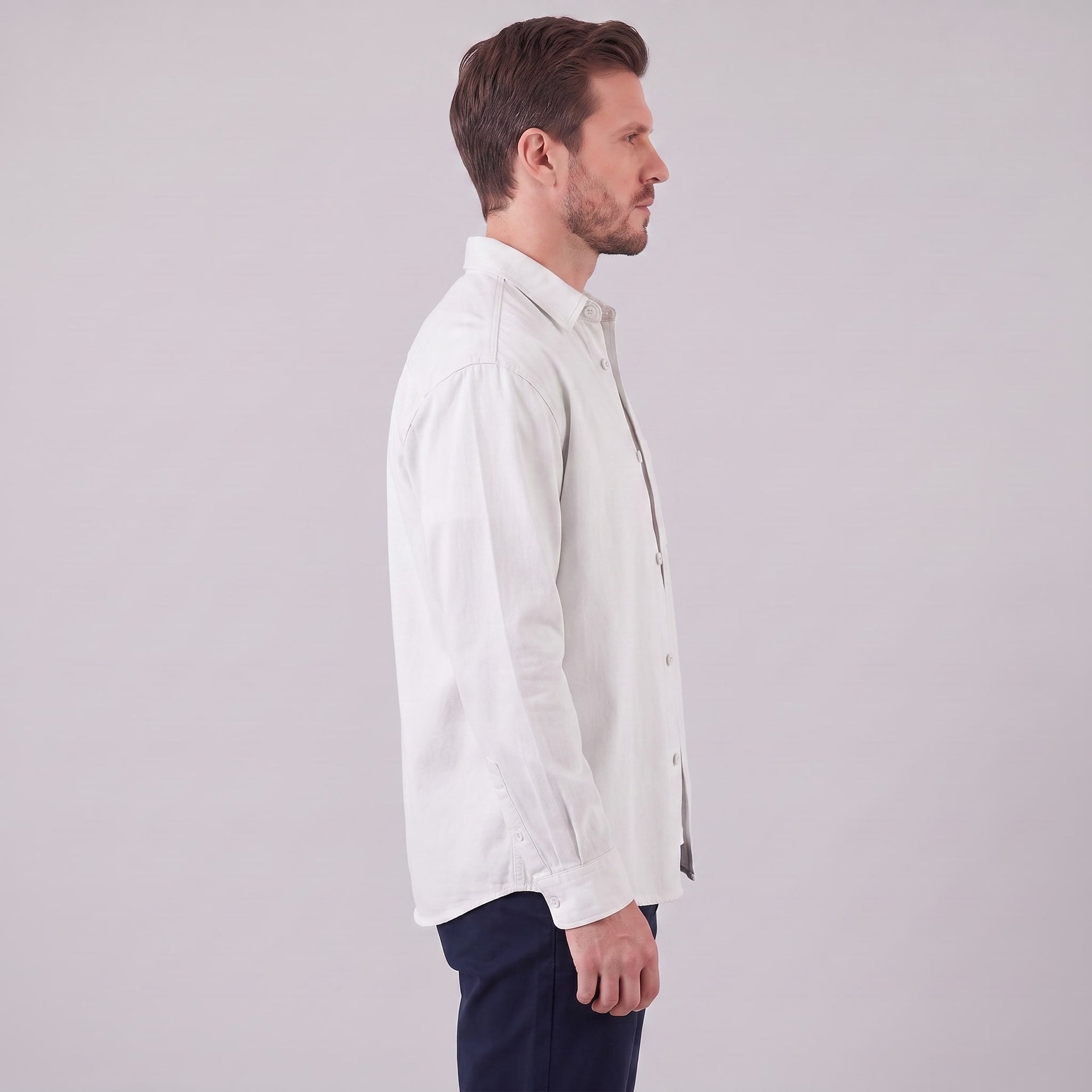 Herren Hemdjacke Oversize mit Brusttasche | Frank