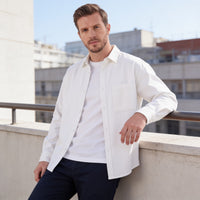Herren Hemdjacke Oversize mit Brusttasche | Frank