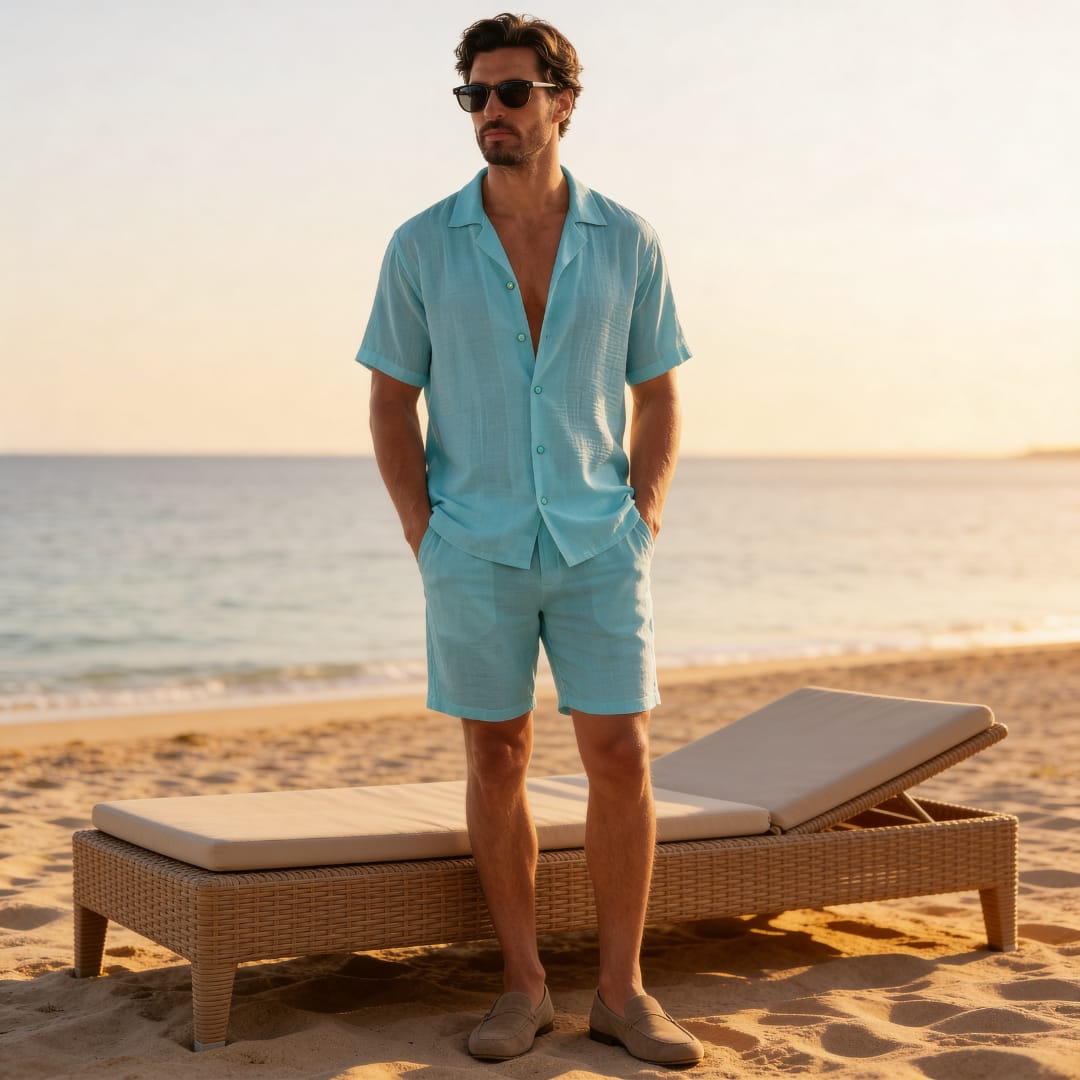 Herren Sommerset mit Kubakragen und Kordelzug | Arndt