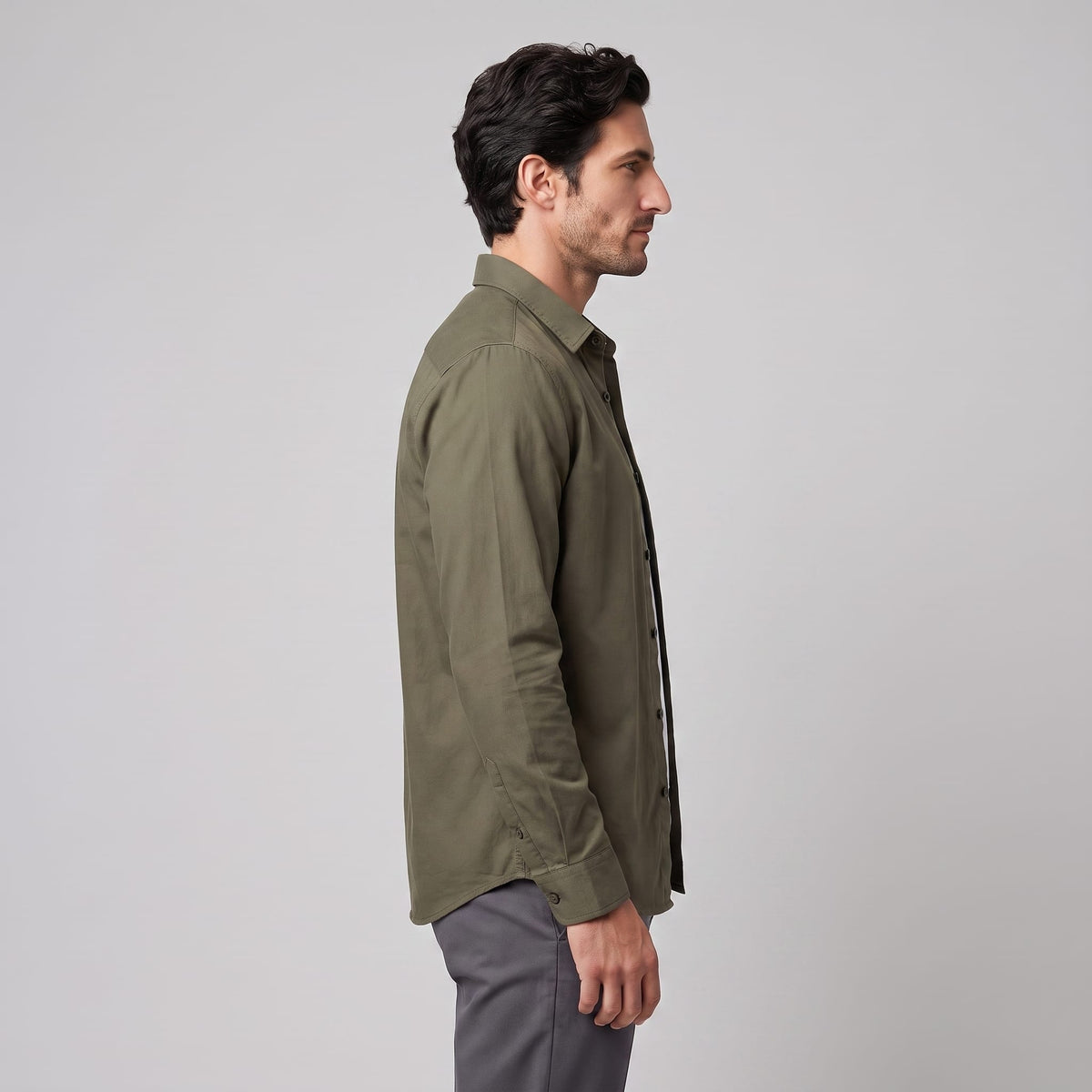 Herren Viskosehemd Overshirt mit Kentkragen | Detlef_10