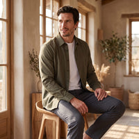 Herren Viskosehemd Overshirt mit Kentkragen | Detlef