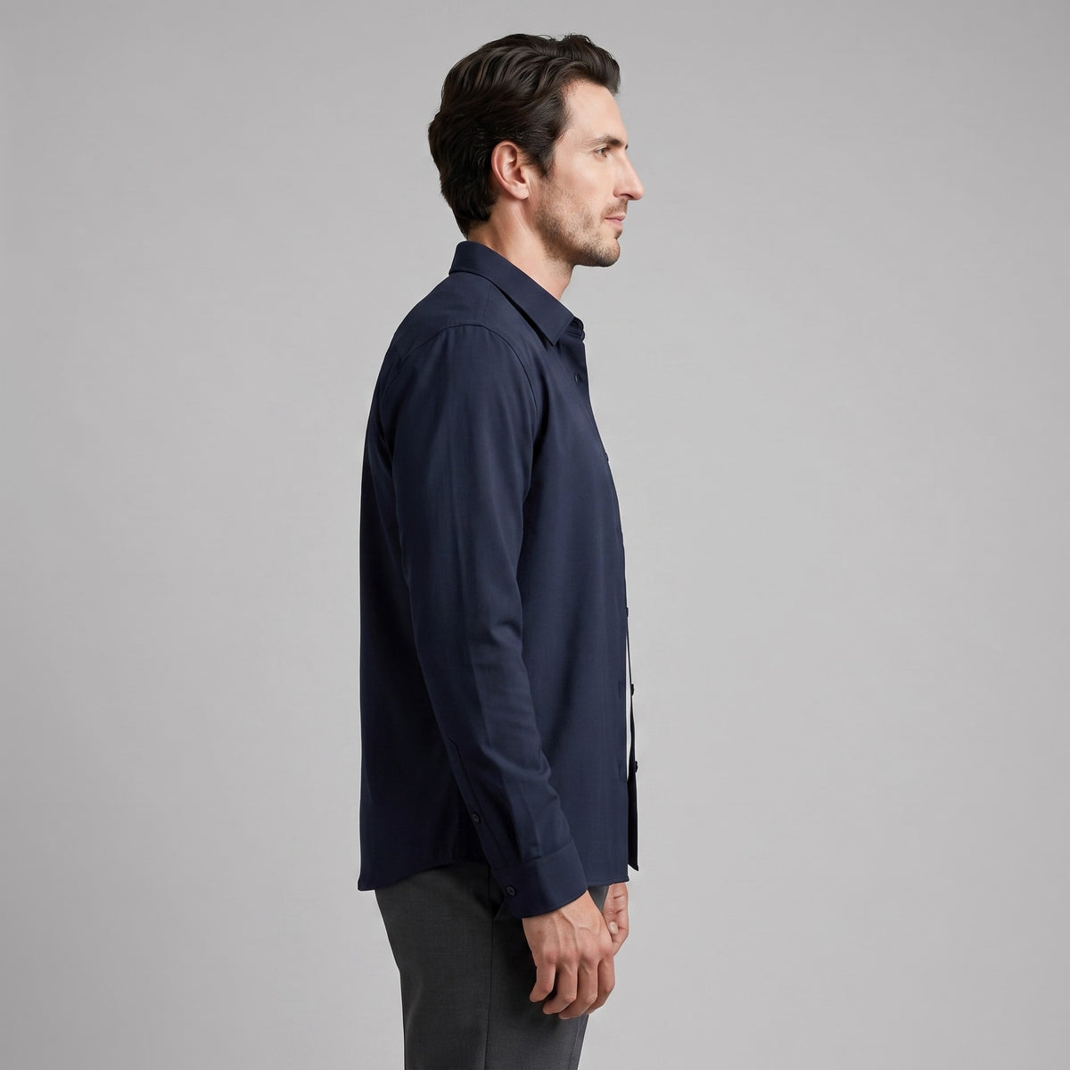 Herren Viskosehemd Overshirt mit Kentkragen | Detlef_16