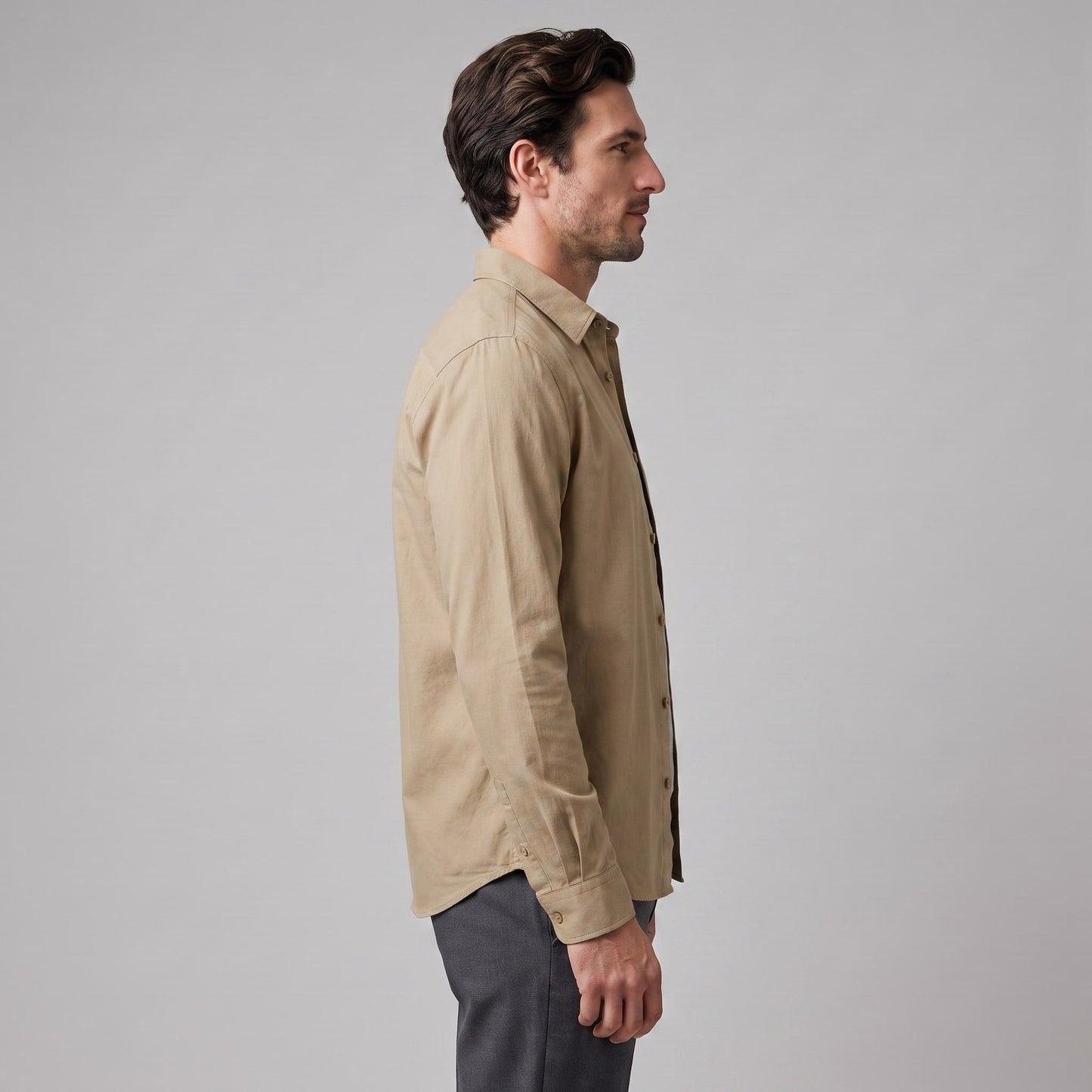 Herren Viskosehemd Overshirt mit Kentkragen | Detlef_4