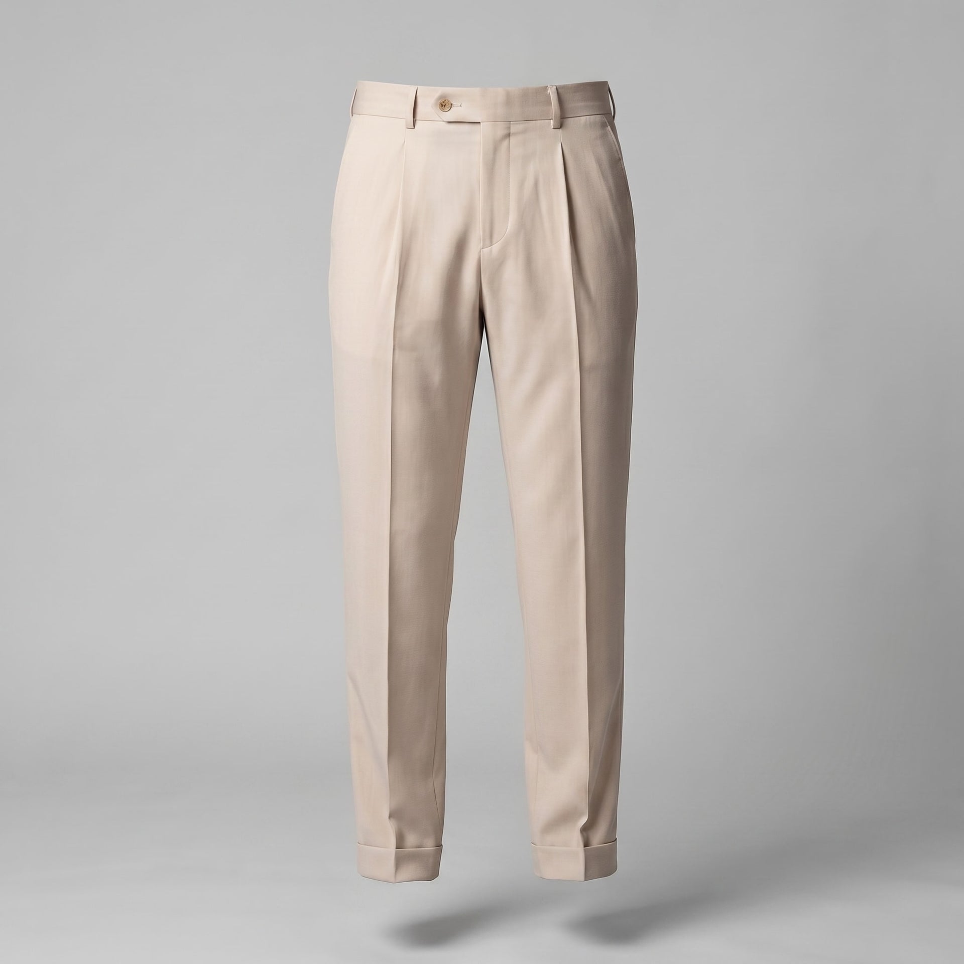 Herren Bundfaltenhose mit Aufschlag | Leon