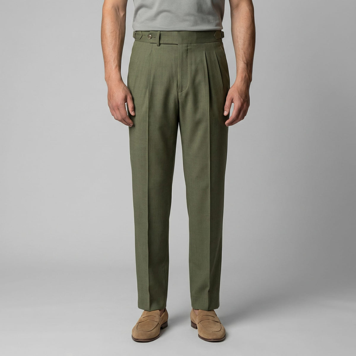Herren Bundfaltenhose mit Aufschlag | Leon_11