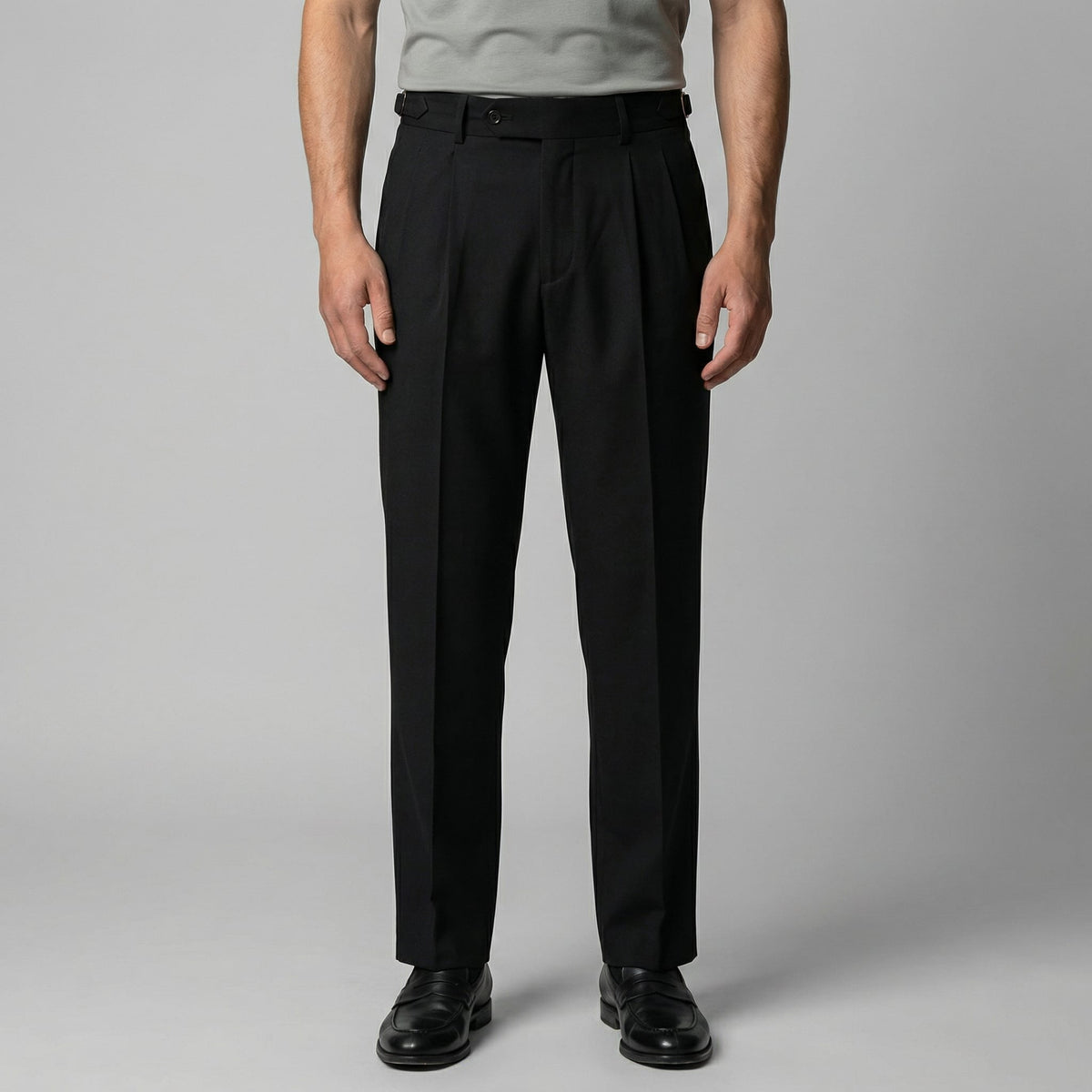 Herren Bundfaltenhose mit Aufschlag | Leon_16