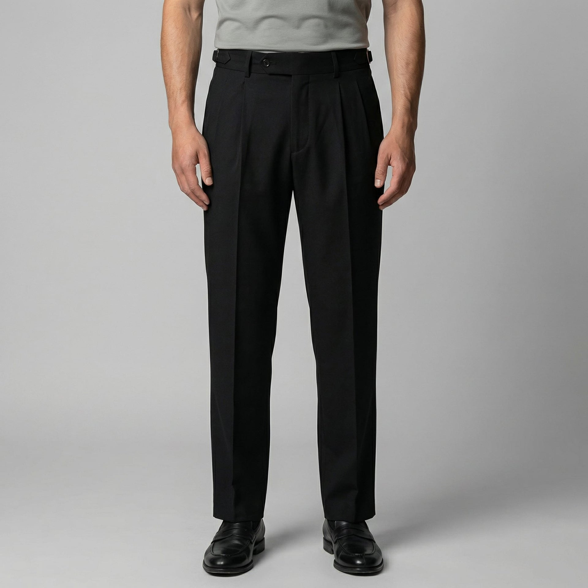 Herren Bundfaltenhose mit Aufschlag | Leon
