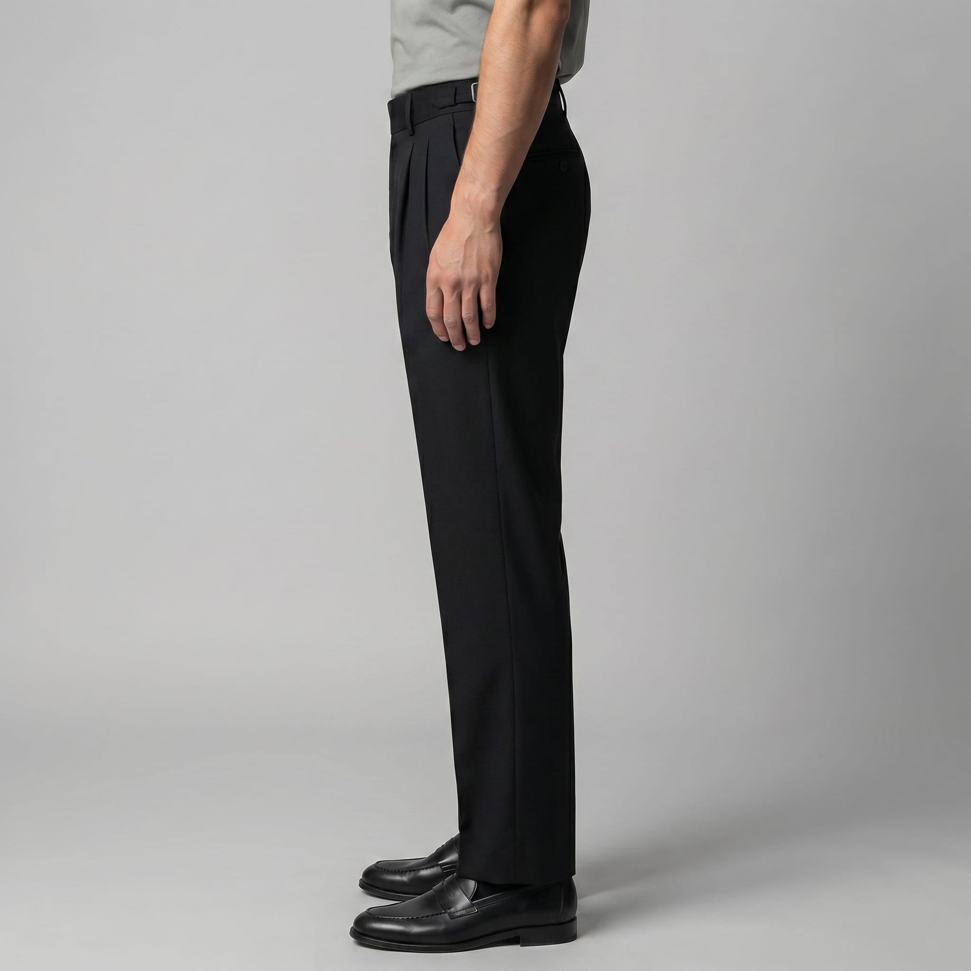 Herren Bundfaltenhose mit Aufschlag | Leon