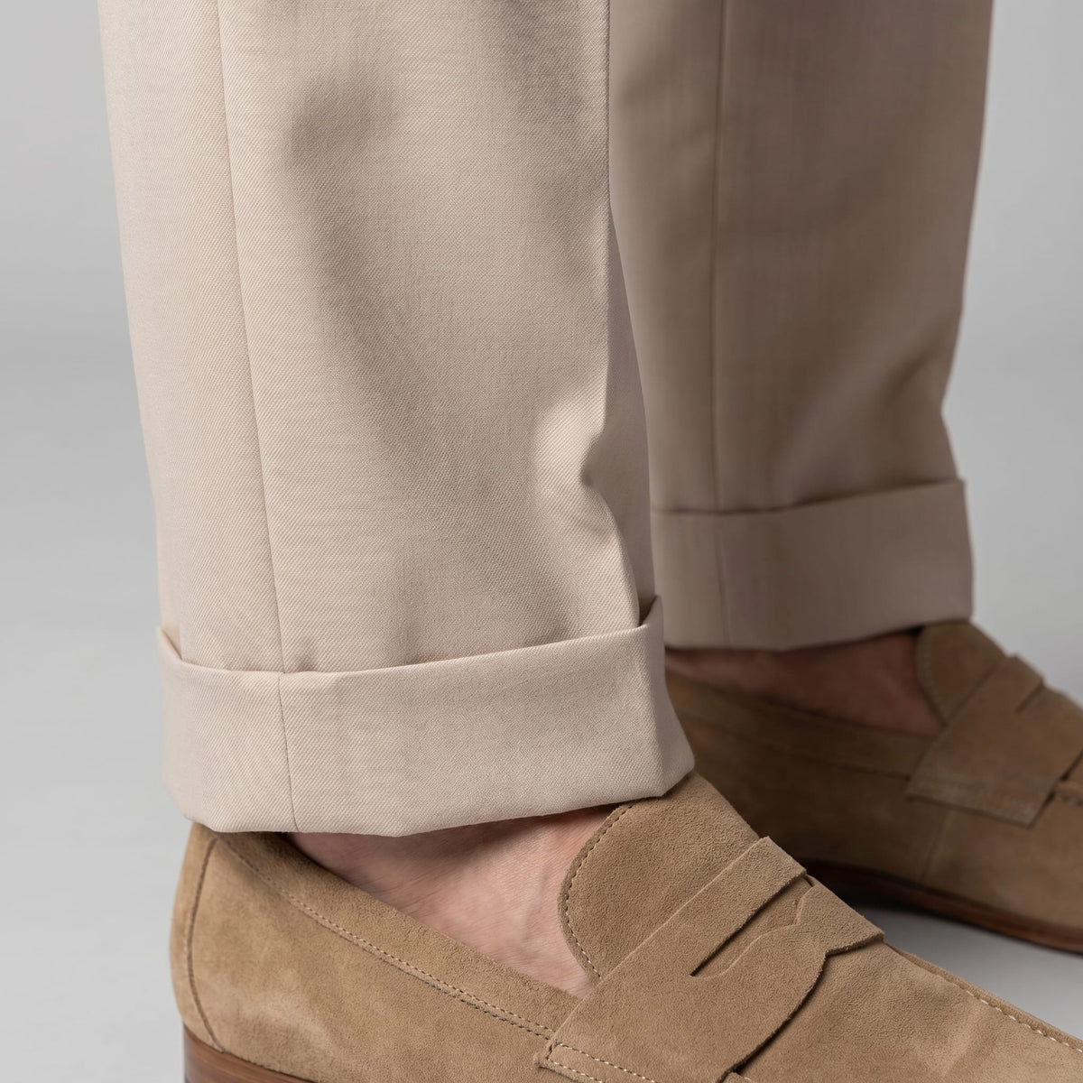Herren Bundfaltenhose mit Aufschlag | Leon