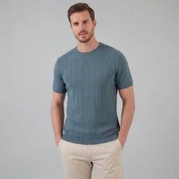 Herren Strickshirt Kurzarm mit Rippbündchen | Robin
