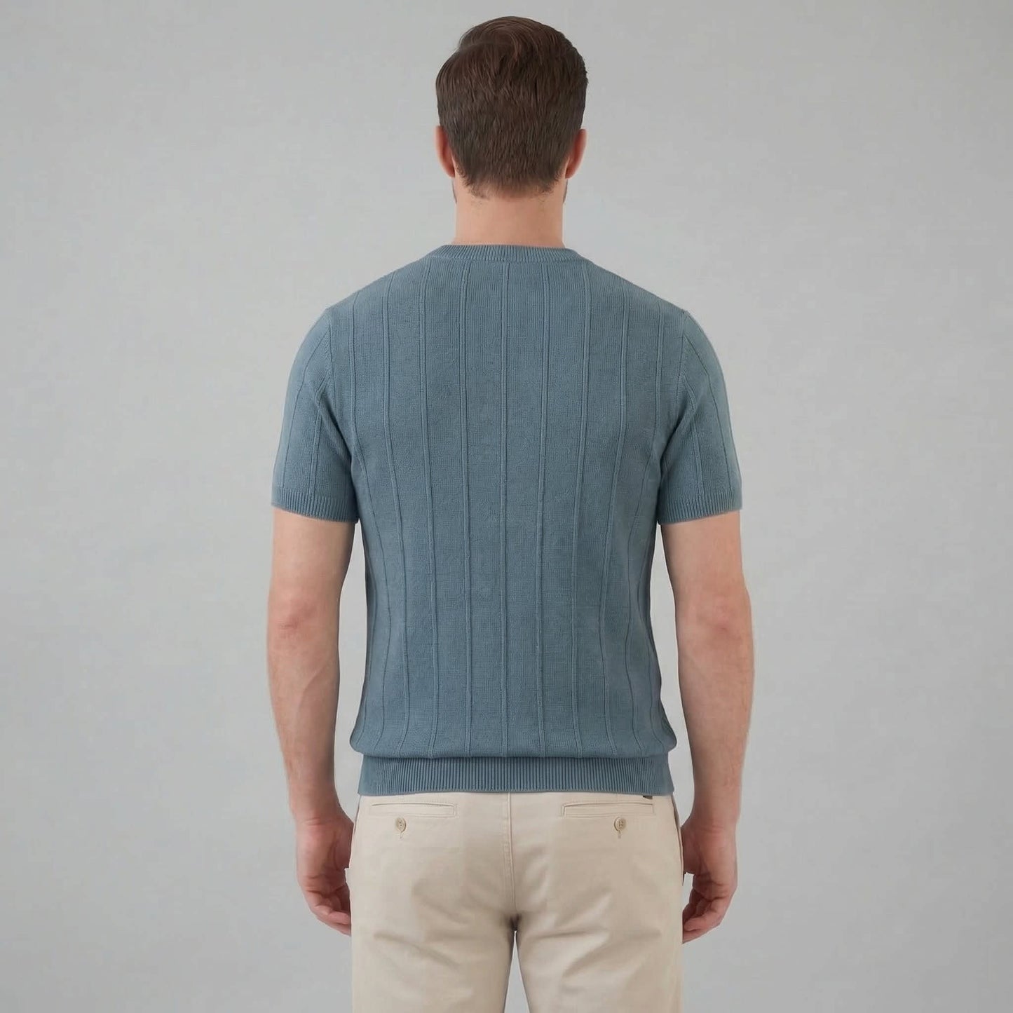 Herren Strickshirt Kurzarm mit Rippbündchen | Robin_11