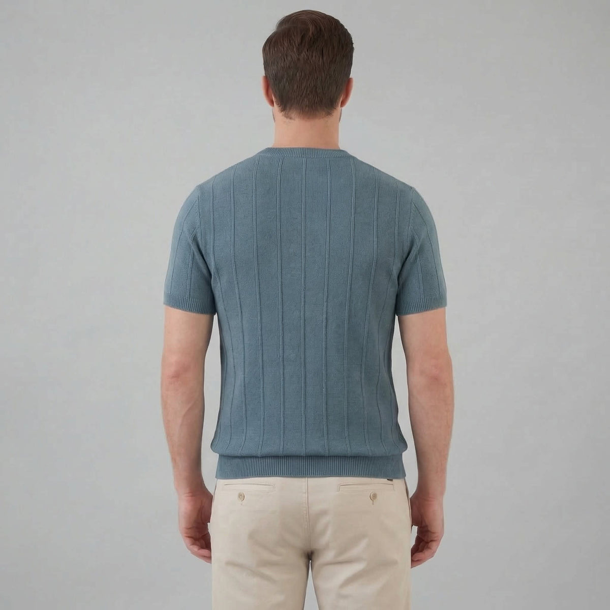 Herren Strickshirt Kurzarm mit Rippbündchen | Robin