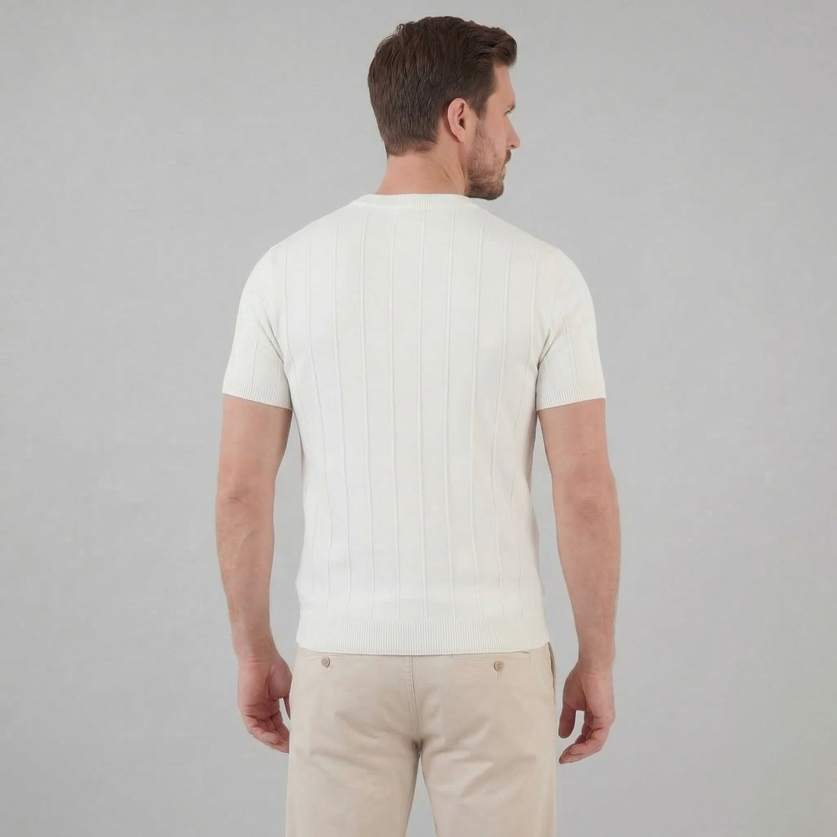 Herren Strickshirt Kurzarm mit Rippbündchen | Robin