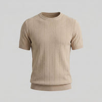 Herren Strickshirt Kurzarm mit Rippbündchen | Robin