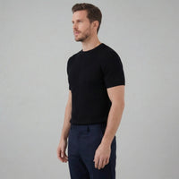 Herren Strickshirt Kurzarm mit Rippbündchen | Robin