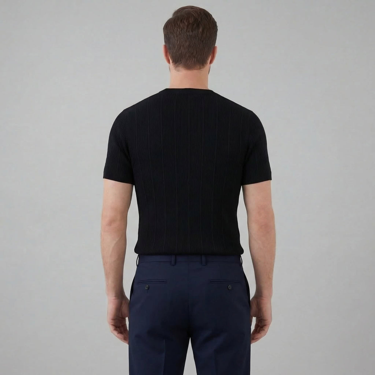 Herren Strickshirt Kurzarm mit Rippbündchen | Robin