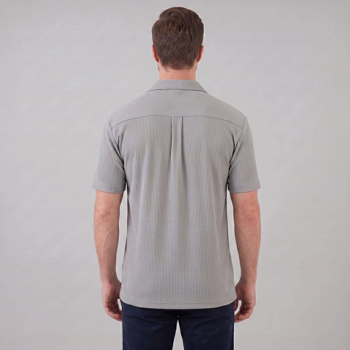 Herren Rippstrickhemd mit Kubakragen | Jakob