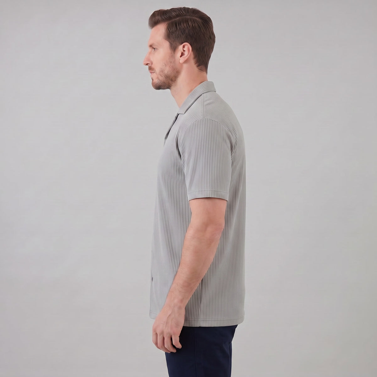 Herren Rippstrickhemd mit Kubakragen | Jakob_19