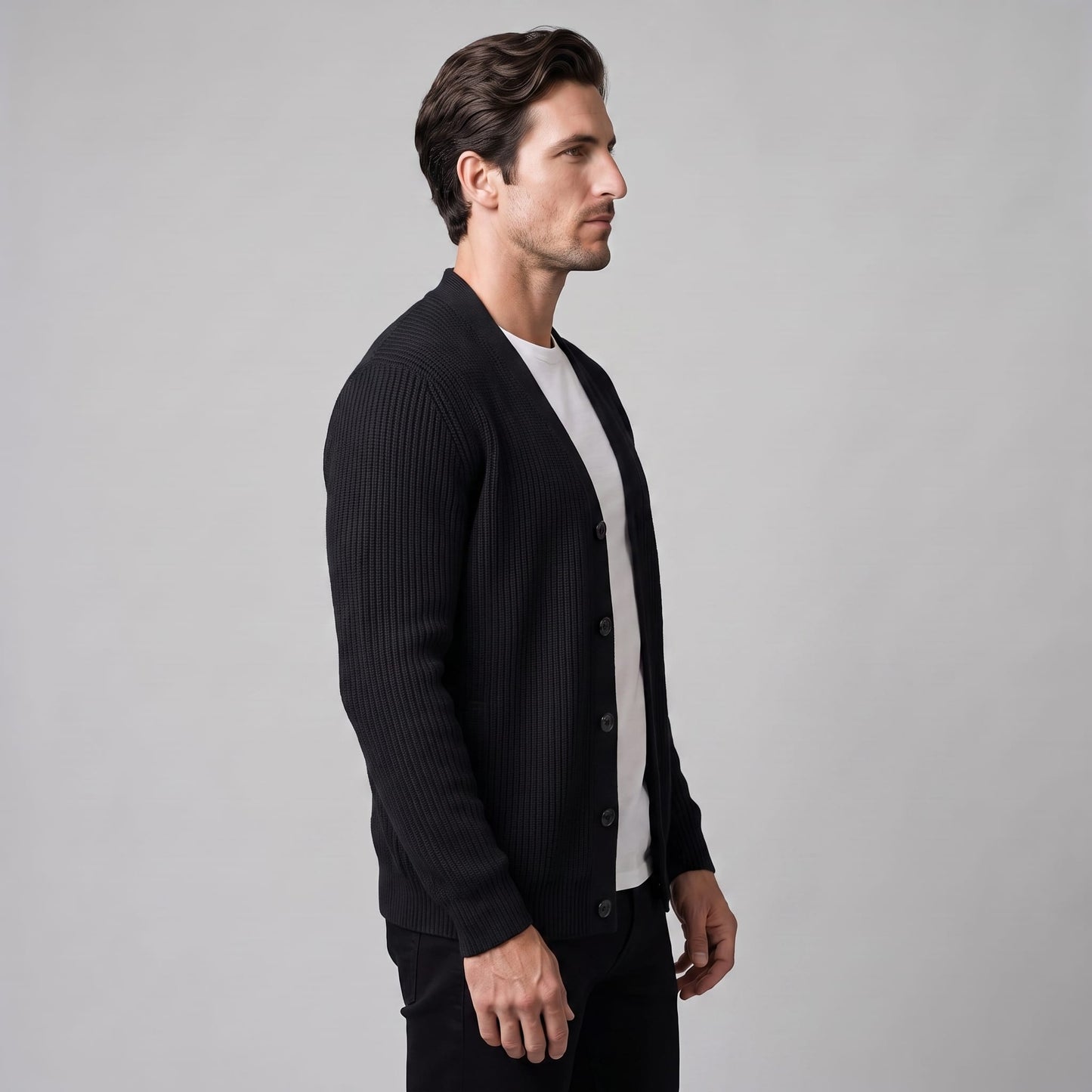 Herren Rippstrickjacke mit Reißverschluss | Stefan_14