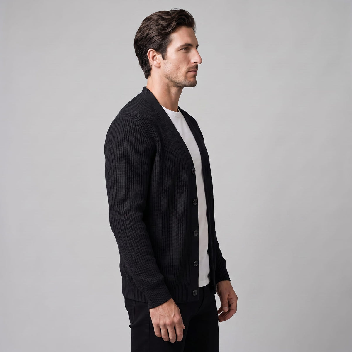 Herren Rippstrickjacke mit Reißverschluss | Stefan