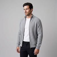 Herren Rippstrickjacke mit Reißverschluss | Stefan