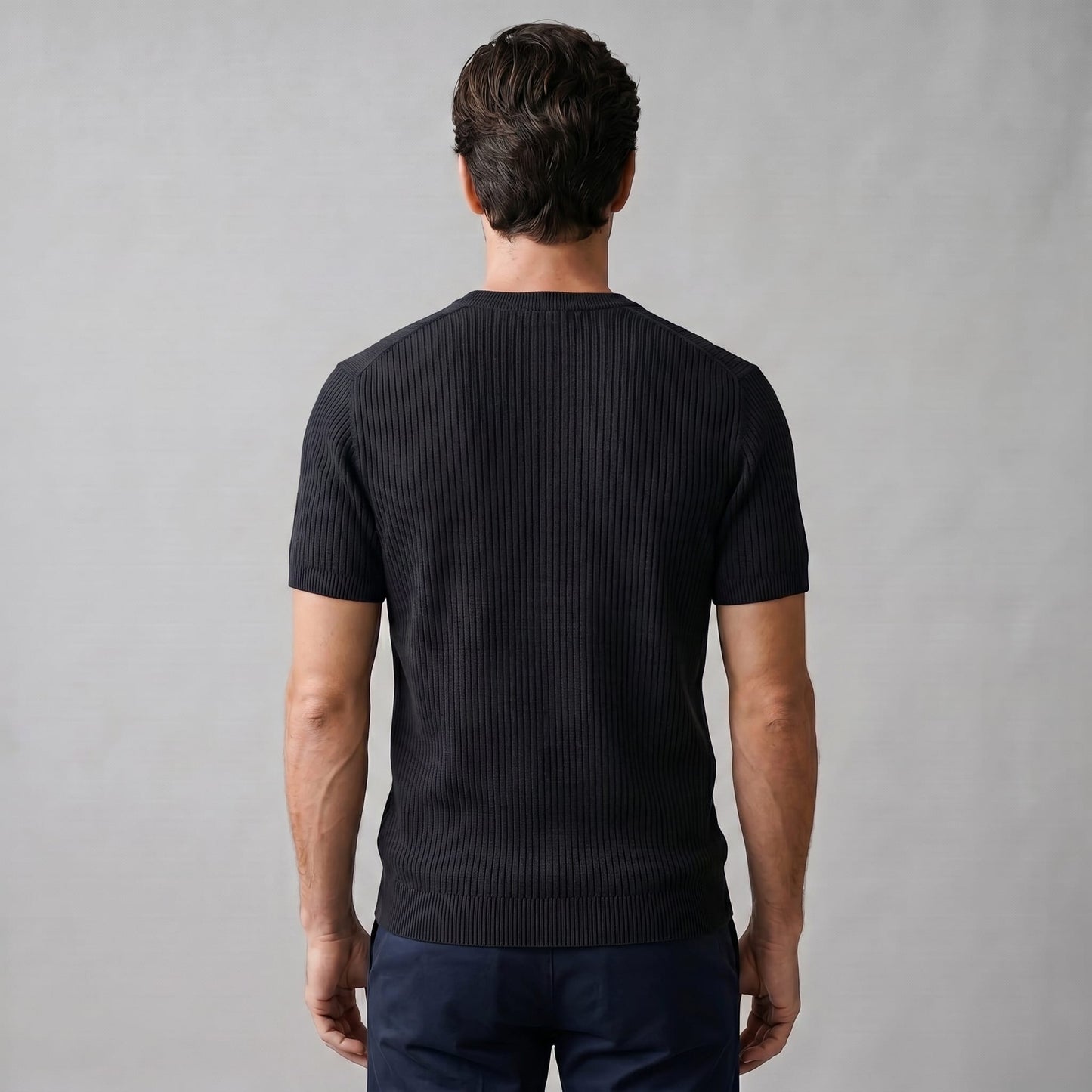 Herren Rippstrickshirt mit Rundhalsausschnitt | Helmfried_13