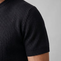 Herren Rippstrickshirt mit Rundhalsausschnitt | Helmfried