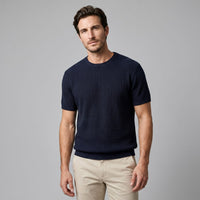 Herren Rippstrickshirt mit Rundhalsausschnitt | Helmfried