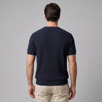 Herren Rippstrickshirt mit Rundhalsausschnitt | Helmfried