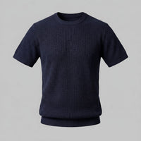 Herren Rippstrickshirt mit Rundhalsausschnitt | Helmfried