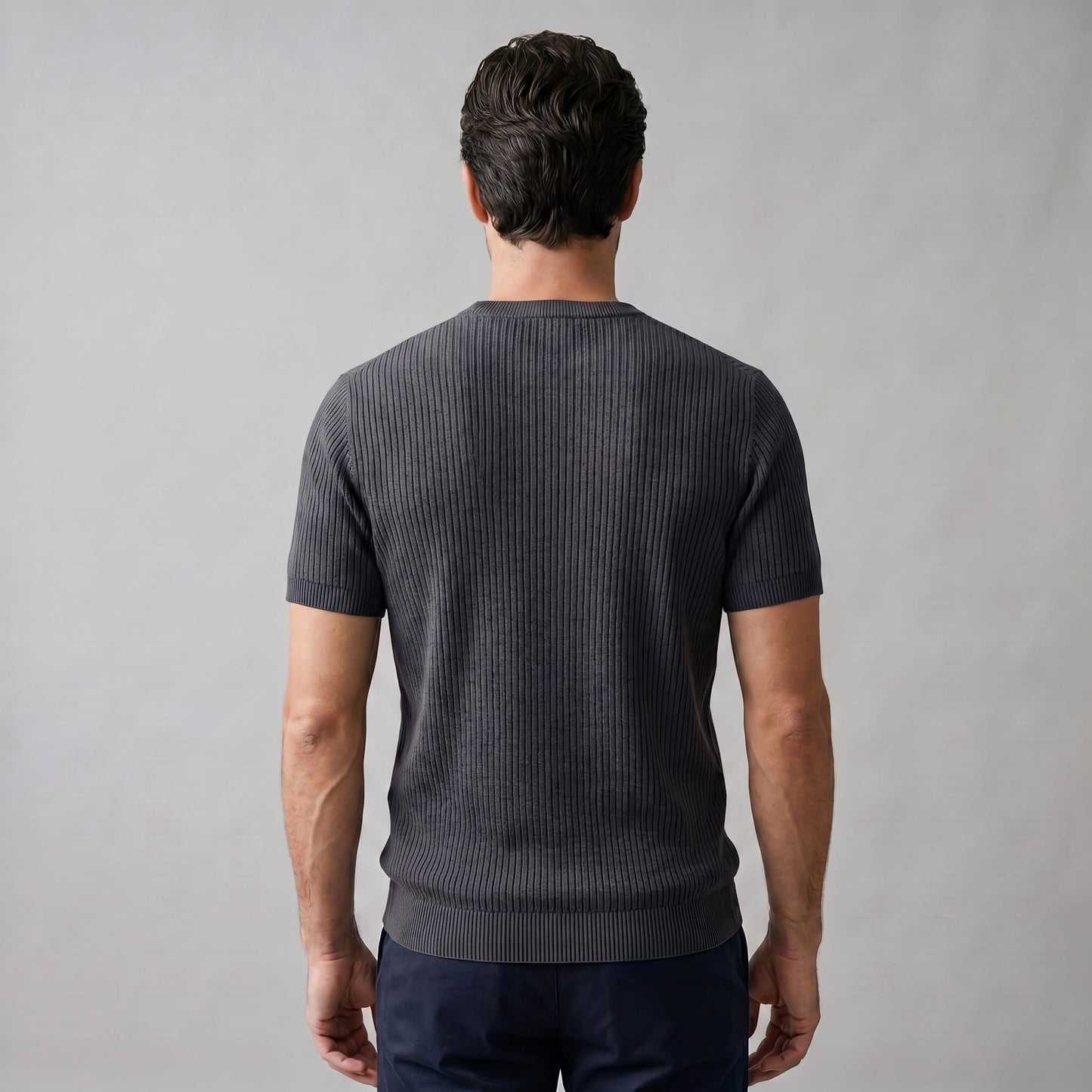 Herren Rippstrickshirt mit Rundhalsausschnitt | Helmfried_28