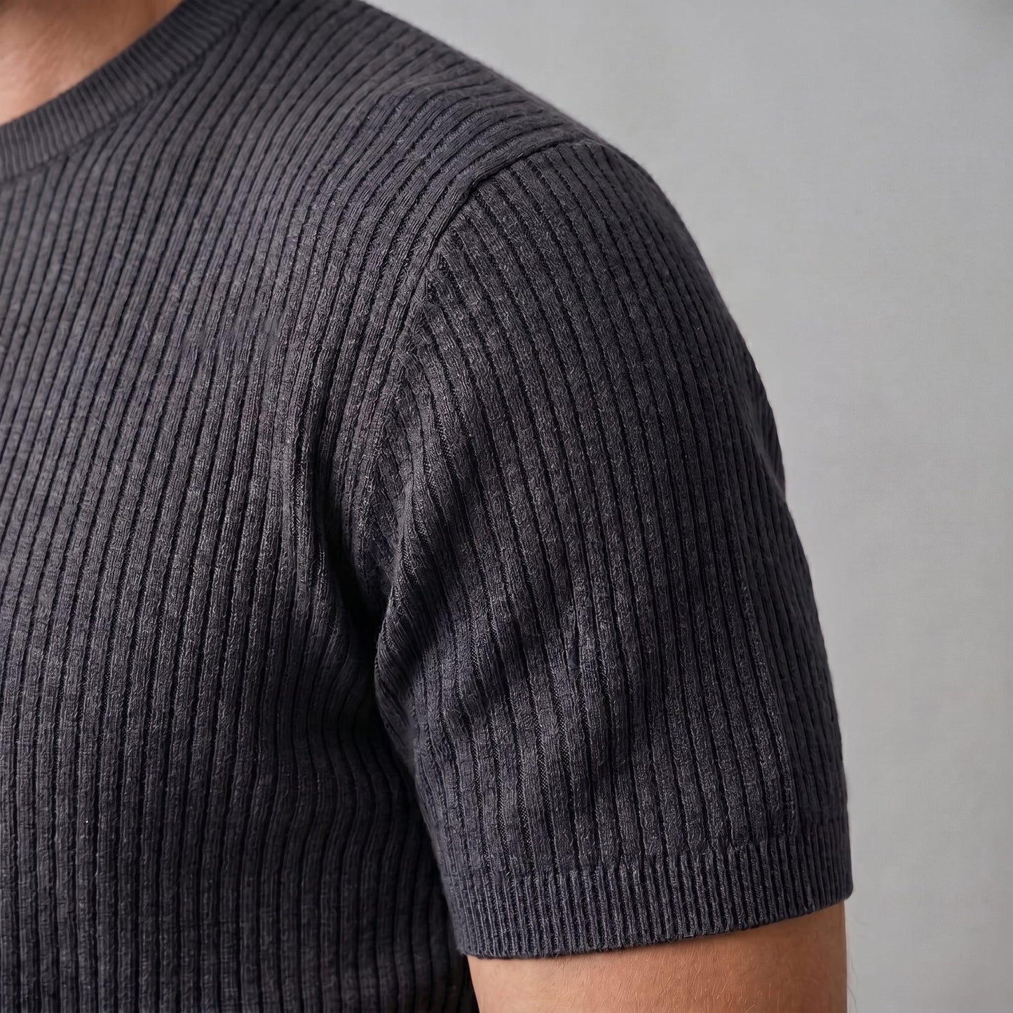 Herren Rippstrickshirt mit Rundhalsausschnitt | Helmfried_29
