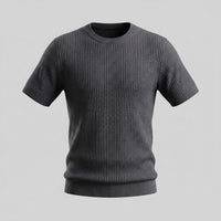 Herren Rippstrickshirt mit Rundhalsausschnitt | Helmfried