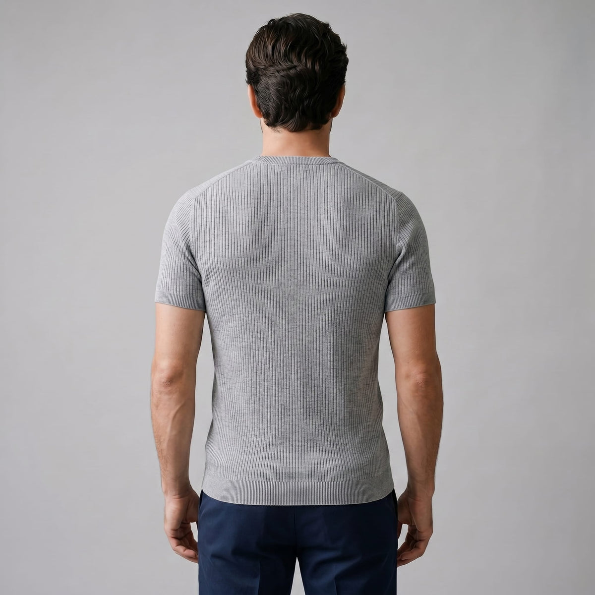 Herren Rippstrickshirt mit Rundhalsausschnitt | Helmfried_33