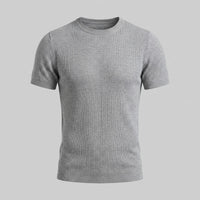 Herren Rippstrickshirt mit Rundhalsausschnitt | Helmfried