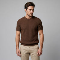 Herren Rippstrickshirt mit Rundhalsausschnitt | Helmfried