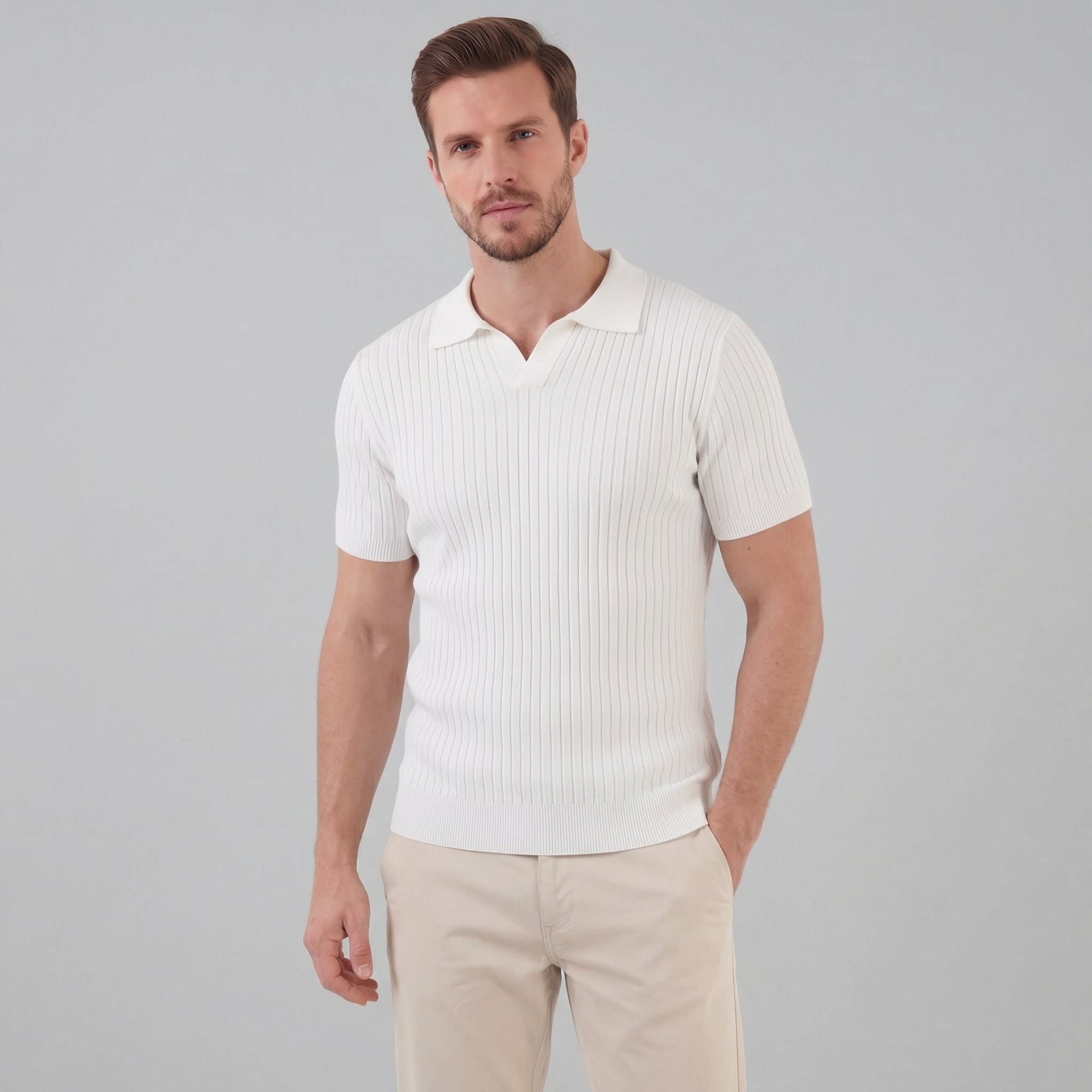 Herren Strickpolo mit V-Ausschnitt | Gerhart