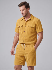 Herren Rippstrickset mit Brusttaschen | Arne