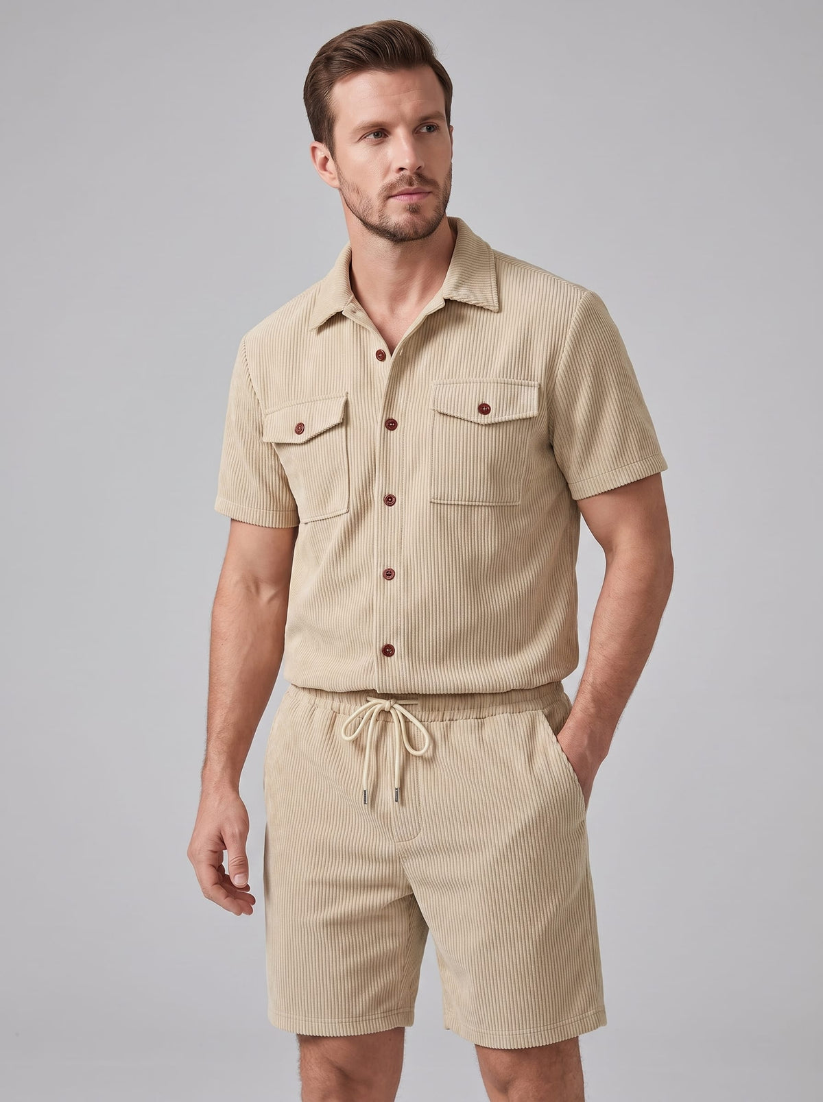 Herren Rippstrickset mit Brusttaschen | Arne_31
